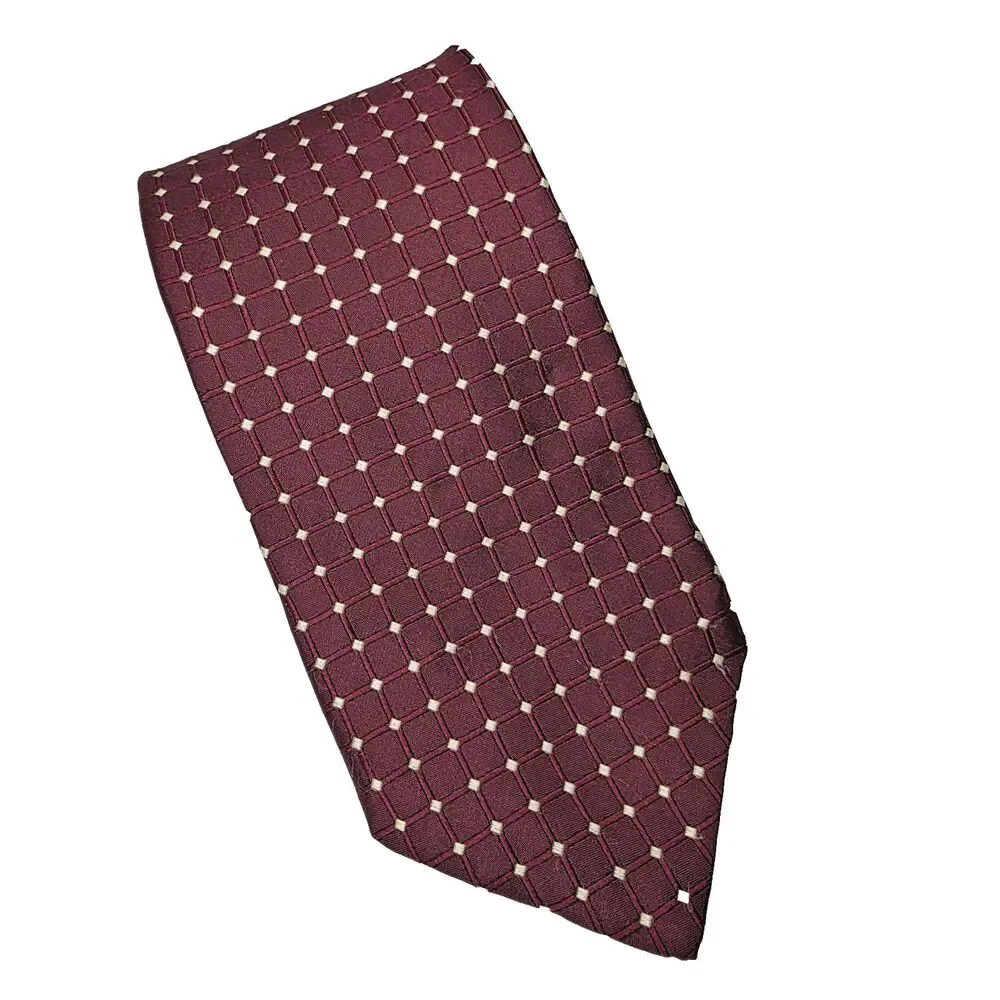 Jos A Bank Executive Collection Silk Tie Red Geometric Polka Dot Neck Tie